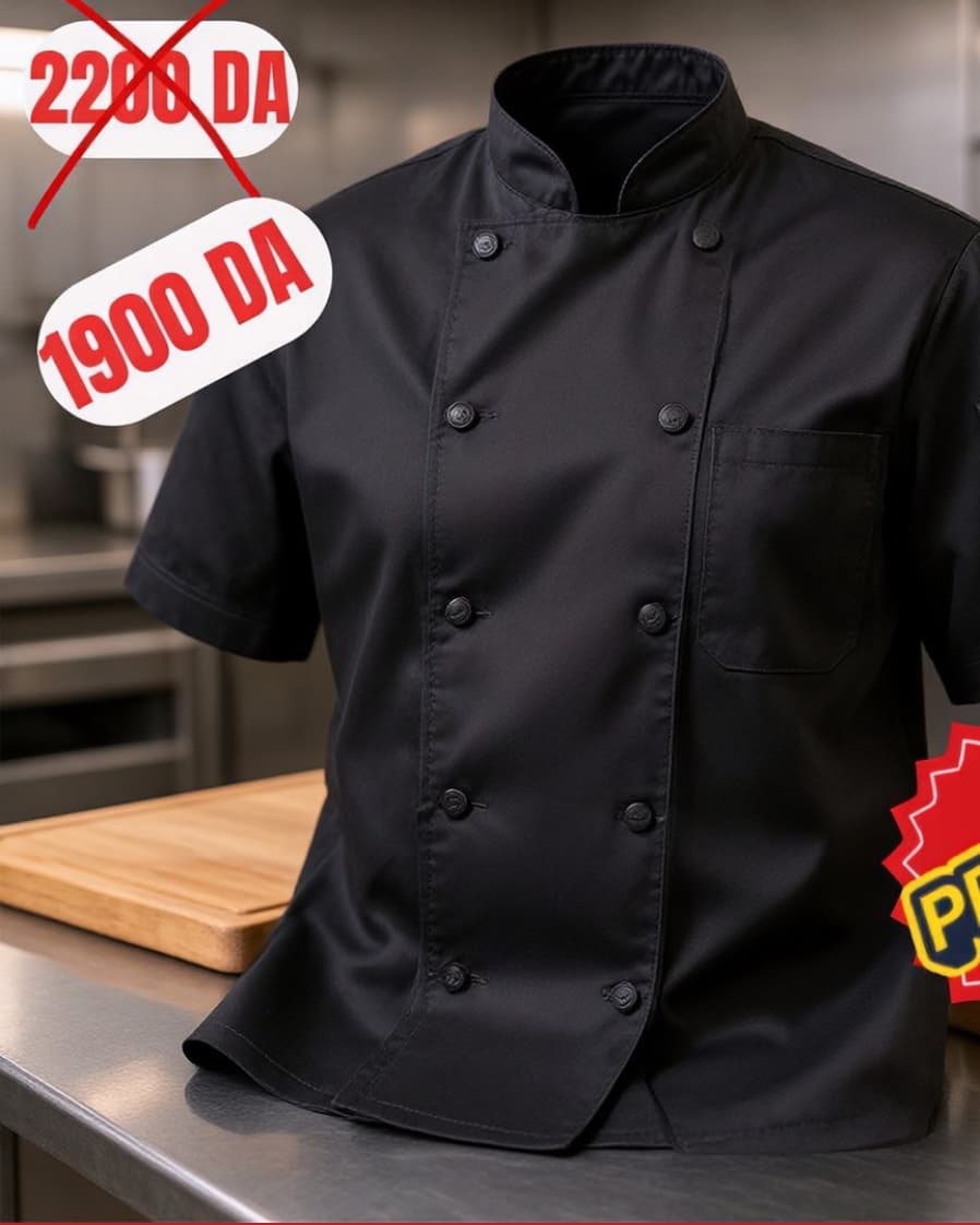 Veste noir pour chef de cuisine